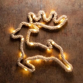 Vianočné dekorácie, sob, 28x29 cm, 20 LED, teplá biela, 2 ks