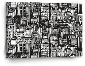 Sablio Obraz Kreslené mrakodrapy - 90x60 cm