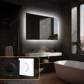 LED zrkadlo Romantico 80x60cm neutrálna biela - diaľkový ovládač Farba diaľkového ovládača: Čierna