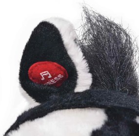 Stojaci plyšový hračkársky koník, čierno biely XXL