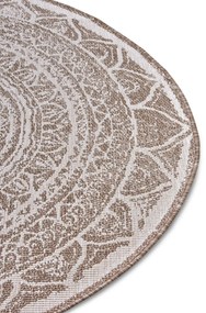 NORTHRUGS - Hanse Home koberce Kusový koberec Twin Supreme 105498 Linen kruh – na von aj na doma - 140x140 (priemer) kruh cm