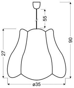 Detský luster na lanku ZUZA 1xE27/60W/230V modrá