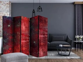 Paraván - Red Concrete II [Room Dividers] Veľkosť: 225x172, Verzia: Obojstranný