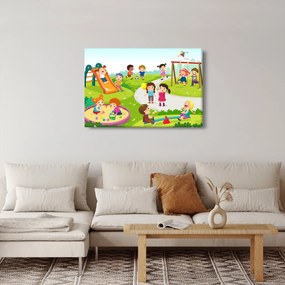 Obraz detských radovánok na pieskovisku (90x60 cm)