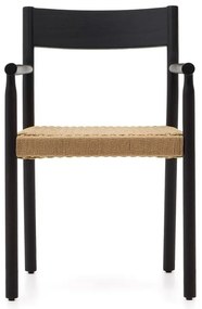 Čierna/v prírodnej farbe jedálenská stolička z dubového dreva Yalia – Kave Home