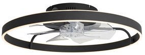 Stropný ventilátor čierny 70 cm vrátane LED stmievateľný s diaľkovým ovládaním - Maddy