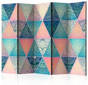 Paraván - Oriental Triangles II [Room Dividers] Veľkosť: 225x172, Verzia: Akustický