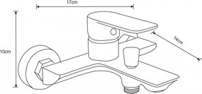 Mexen Alfa, nástenná vaňová batéria, biela-chrómová, 745730-02
