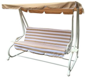 Rojaplast DE LUXE 2798 Záhradná hojdačka béžovo-biela