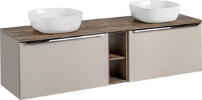 Comad Kúpeľňová skrinka s doskovými umývadlami set Santa Fe Taupe 180 sivohnedá/dub santa fe