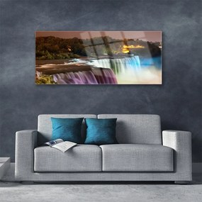 Obraz plexi Les vodopád príroda 125x50 cm