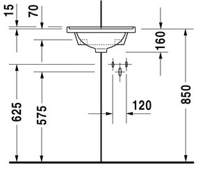 DURAVIT Starck 3 rohové závesné umývadielko s otvorom, s prepadom, 430 mm x 380 mm, s povrchom WonderGliss, 07524400001