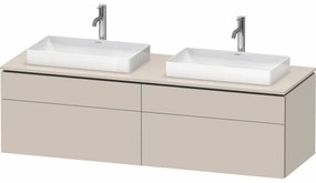 DURAVIT L-Cube závesná skrinka pod dve umývadlá na dosku, 4 zásuvky, 1620 x 550 x 482 mm, taupe matná, LC4873B91910000