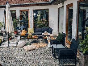 Záhradný skladací slnečník LEVI 300 cm, sivý + obal zdarma