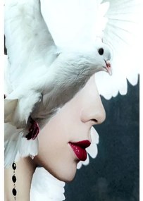 Mother of Doves sklenený obraz sivá/biela 80x120cm