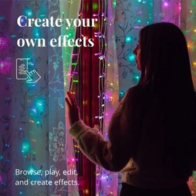 Twinkly TWW210SPP-TEU - LED RGB Vonkajší vianočný záves 210xLED 6,1m IP44 Wi-Fi