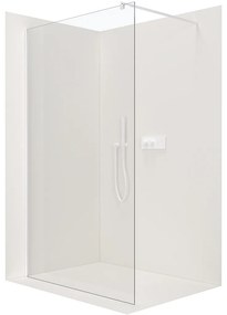 CERANO - Sprchová zástena Walk-in Onyx Ľ/P - guľatá vzpera - biela matná, transparentné sklo - 50x200 cm, CER-CER-482953