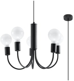 Čierne závesné svietidlo ø 45 cm Karim – Sollux