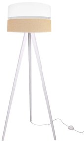 Podlahová lampa JUTA, 1x jutové/biele textilné tienidlo, W