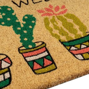 Kokosová rohožka Cactus 60x40 cm hnědá/vícebarevná