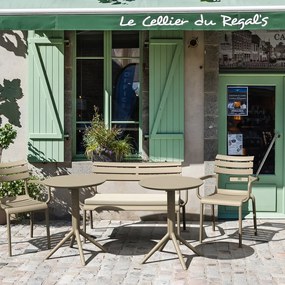 PARIS ZÁHRADNÁ LOUNGE LAVICA S PODRÚČKAMI taupe