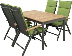 Doppler CONCEPT TEAK FSC® 4+1 - záhradná sedacia súprava (hliník/teakové drevo)