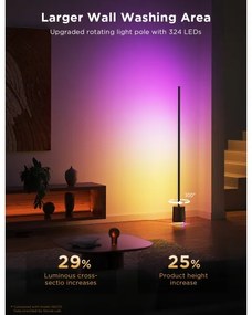 Govee - LED Stojacia lampa s reproduktorom Pro RGBICWW Wi-Fi + DO