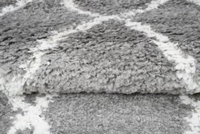 TA Koberec F128B TMAVO SIVÁ/KRÉMOVÁ BOHO Rozmer: 80x250 cm