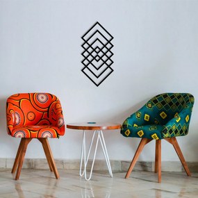 Geometrická čierna nástenná kovová dekorácia