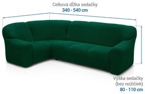 Super strečové poťahy HARMONIA zelená rohová sedačka (š. 340 - 540 cm)
