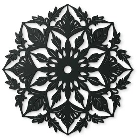 drevko Mandala na stenu Kvetina Rozmer obrazu: 44,5 x 46 cm, Farba dekorácie: Čierna