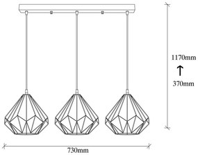 Čierne závesné svietidlo s kovovým tienidlom Diamond – Opviq lights