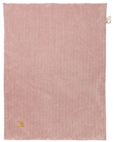 Ružová menčestrová detská deka 100x77 cm – Meowbaby