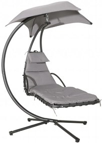 ModernHome Záhradné hojdacie kreslo sivé