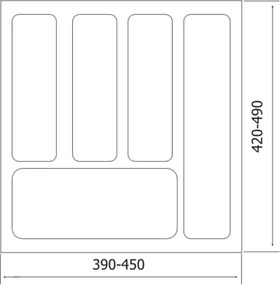 IN-DURO 2. akosť - Príborník STRIPES 39 - 45 cm s hĺbkou 42 - 49 cm, antracit