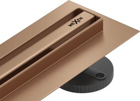 Mexen Flat 360° Slim sprchový žľab 100 cm, medená matná, 1C41100