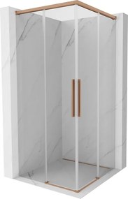 Mexen Rox, Duo posuvný sprchový kút 95 x 95 cm, 8mm číre sklo, medený matný profil, 8C2D-095-095-65-00