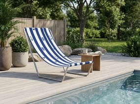 Skladacie plážové ležadlo SAND MARINE, bielo-modré