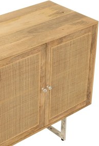 Drevená komoda z mangového dreva s výpletom Ginna - 170*45*80 cm