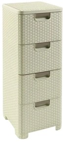 Krémová plastová vysoká kúpeľňová skrinka 33x79 cm Rattan – Curver