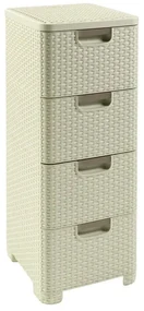 Krémová plastová vysoká kúpeľňová skrinka 33x79 cm Rattan – Curver