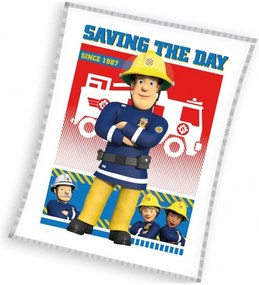 Detská coral fleece deka Požiarnik Sam - motív Saving The Day - 130 x 170 cm