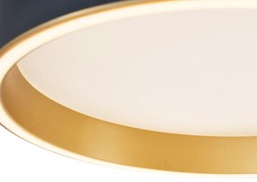 Dizajnové stropné svietidlo čierne so zlatom 40 cm vrátane LED 3-stupňového spínača - Ingo