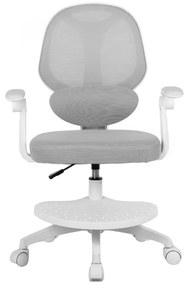 Detská otočná stolička Neoseat JUNI 009 s podnožou — látka, sivá