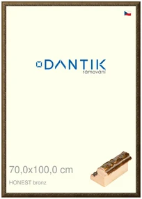 DANTIK rám na obraz 70x100 | HONEST malá vysoká bronz (Plexi Čiré)