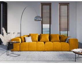 Žltý zamatový vankúš k modulárnej pohovke Rome Velvet - Cosmopolitan Design