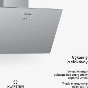 Klarstein Silver Lining 60, digestor, 60 cm, nástenný, 600 m³/h, A, nehrdzavejúca oceľ