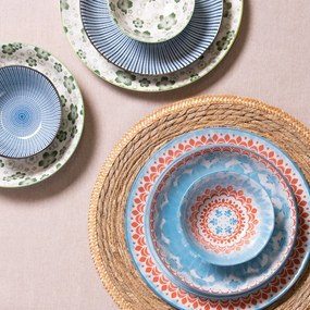 Hlboký tanier modré kvietky BlueFlow - Ø20 * 4 cm