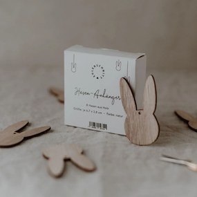 Eulenschnitt Veľkonočná ozdoba Rabbit Natural – set 8 ks