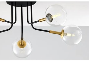 Jupiter 2040 - Luster na tyči BURANO 5xG9/10W/230V čierna/zlatá/číra